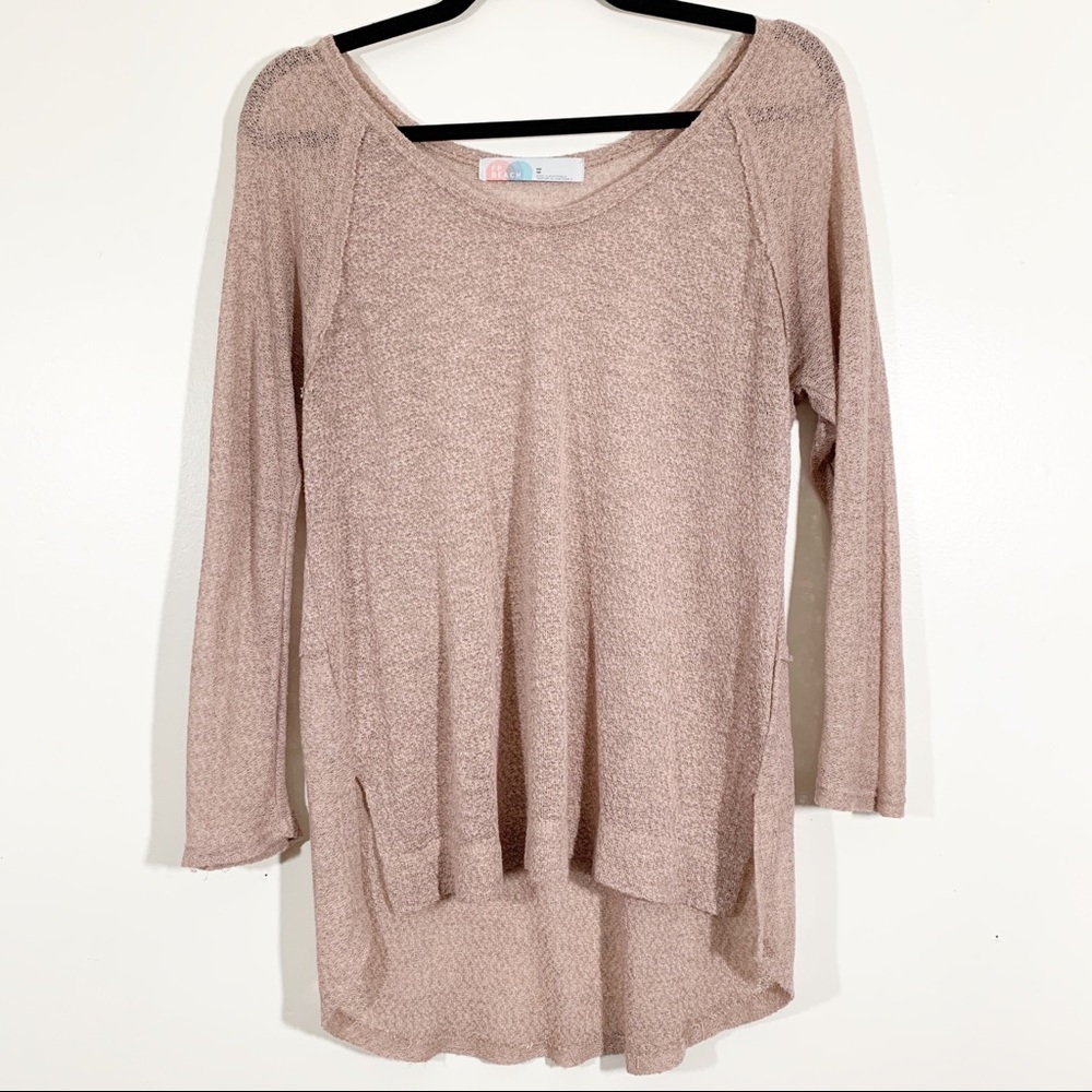 Free People XS Blush 3/4 Sleeve Oversized Tunic